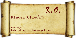 Klausz Olivér névjegykártya