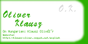 oliver klausz business card